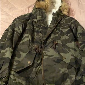 NWOT camo hooded jacket